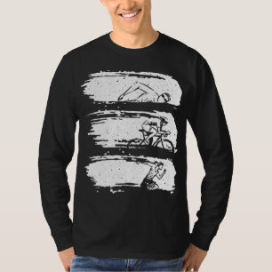 Funny Triathlon Swim Bike Run Design Men Women Tri T-Shirt