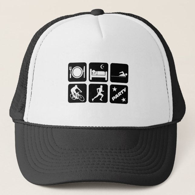 Funny triathlon trucker hat (Front)