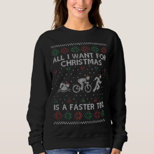 Funny Triathlon Ugly Christmas Sweater for Triathl