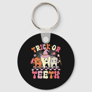 Funny Trick Or Teeth Halloween Dental Hygienist Or Key Ring