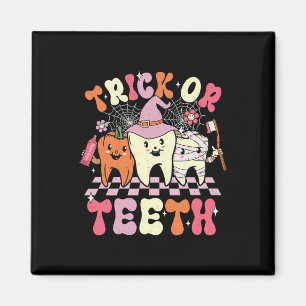 Funny Trick Or Teeth Halloween Dental Hygienist Or Magnet