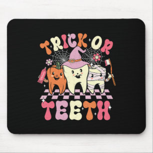 Funny Trick Or Teeth Halloween Dental Hygienist Or Mouse Pad