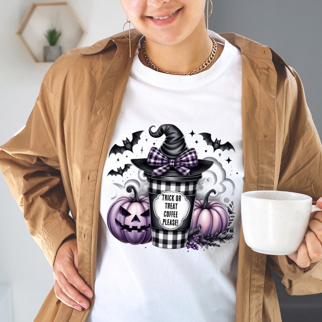 Funny Trick or Treat Coffee Please Tired Mum T-Shirt (Creator Uploaded)