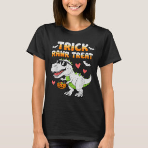 Funny Trick Rawr Treat Dinosaur T Rex Halloween To T-Shirt