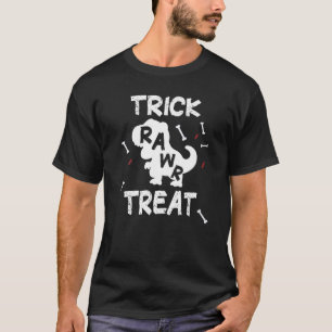 Funny Trick Rawr Treat Dinosaurs Halloween T-Shirt