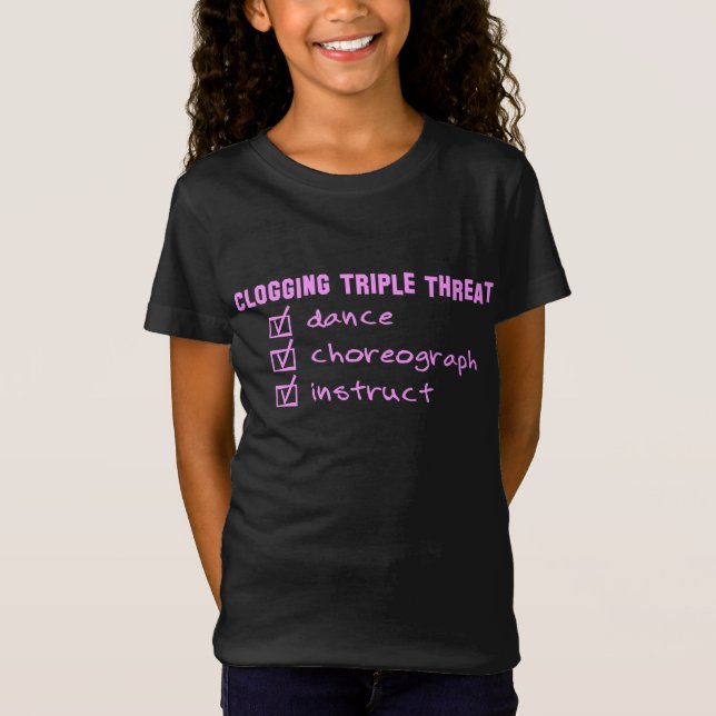 Funny Triple Threat Clog Dancers Dark T-Shirt (Front)