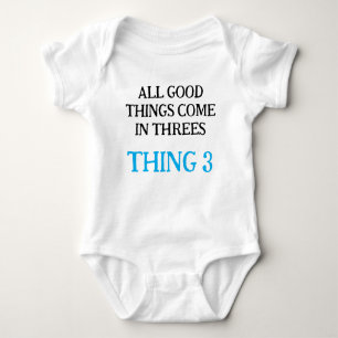 Funny Triplet Babies Gift Idea, Customised  Baby Bodysuit