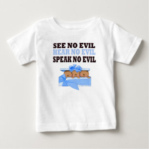 Funny Triplet Boys  (Speak Hear See No Evil ) Baby T-Shirt