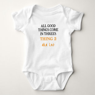 Funny Triplets Outfit With Name, Custom Unisex Baby Bodysuit