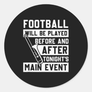 Funny Trombone Player Marching Band  Classic Round Sticker