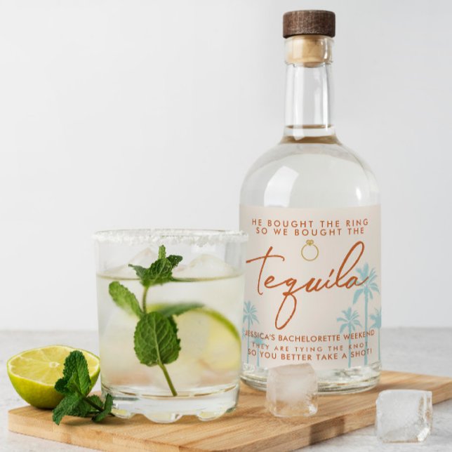 Funny Tropical Bachelorette Weekend  Liquor Bottle Label (Creator Uploaded)