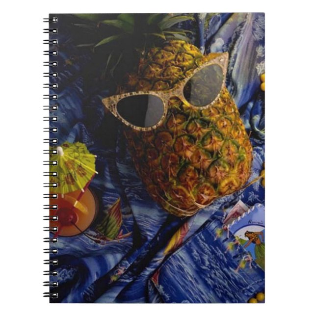 Funny Tropical Cool Pineapple Notebook (Front)
