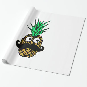 Funny Tropical Pineapple with Googly Eyes Wrapping Paper