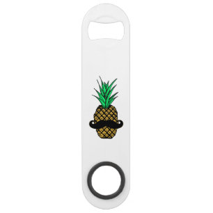 Funny Tropical Pineapple with Moustache