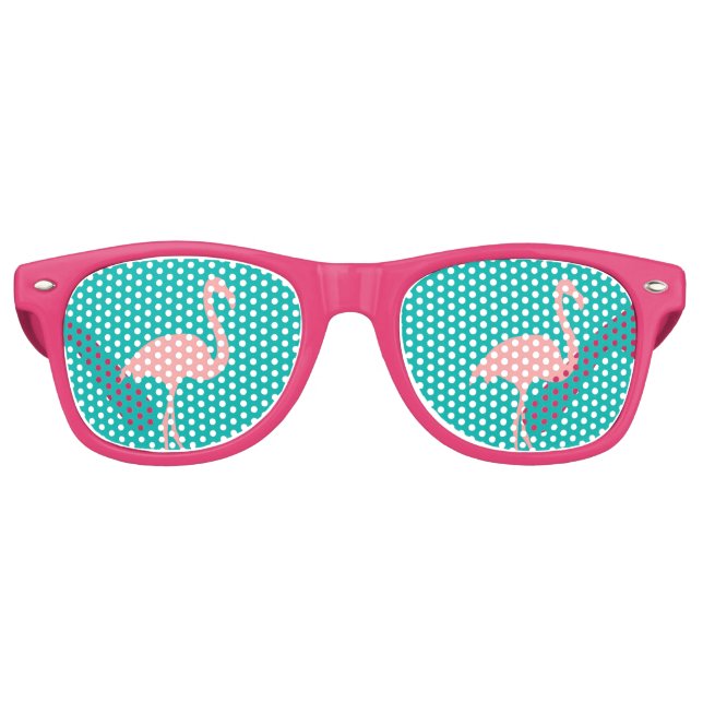 Funny tropical pink flamingo bird party shades (Front)