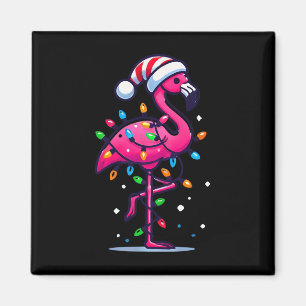 Funny Tropical Pink Flamingo Christmas In July Haw Magnet