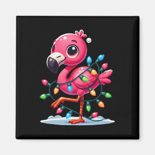 Funny Tropical Pink Flamingo Christmas In July Haw Magnet