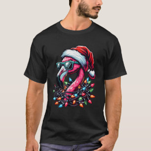 Funny Tropical Pink Flamingo Christmas in July Haw T-Shirt
