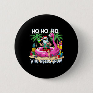 Funny Tropical Santa Christmas Vacation Beach Gift 6 Cm Round Badge