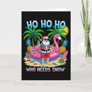 Funny Tropical Santa Christmas Vacation Beach Gift Card