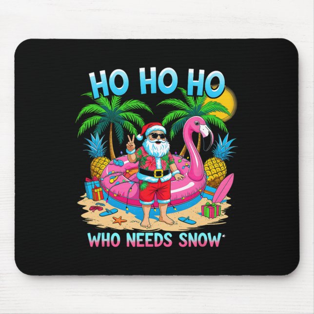Funny Tropical Santa Christmas Vacation Beach Gift Mouse Pad (Front)