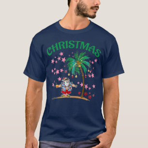 Funny Tropical Summer Santa Clause Hawaiian Summer T-Shirt