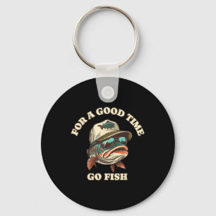 Funny Trout Fisherman Fishing Good Time Joke  Key Ring