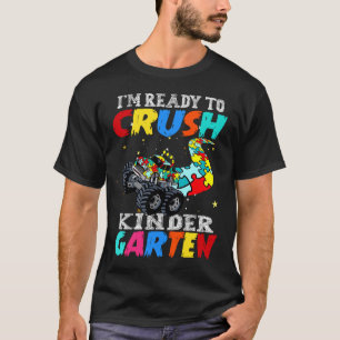 Funny truck autism puzzle crush nursery back to T-Shirt