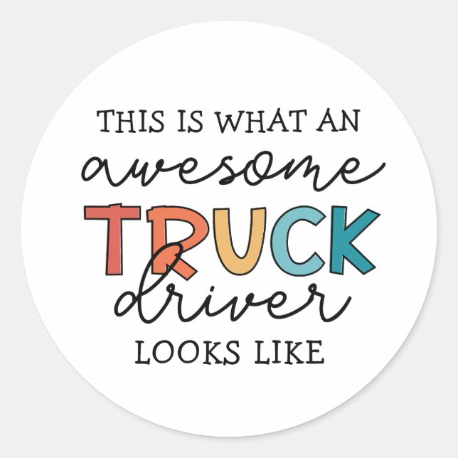 Funny Truck Driver | Awesome Tow Truck Driver Classic Round Sticker (Front)