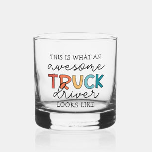 Funny Truck Driver Awesome Tow Truck Driver Whiskey Glass