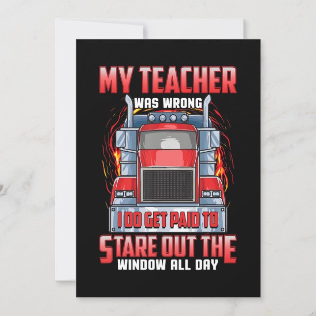 Funny Truck Drivers Art Gift For Truckers And Men. Announcement (Front)