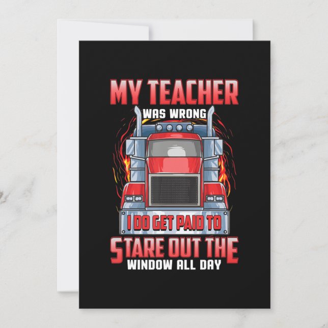 Funny Truck Drivers Art Gift For Truckers And Men. Invitation (Front)