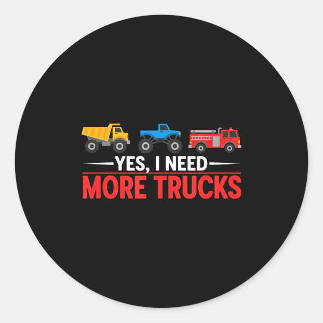 Funny Truck Lover Humor Ckup Enthusiast Diesel Tor Classic Round Sticker (Front)