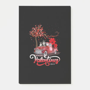 Funny Truck Valentines Day Boston Terrier Dog Hear Post-it Notes