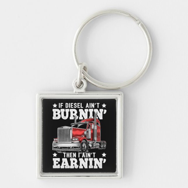 Funny Trucker Trailer Truck Driver Gift Key Ring (Front)