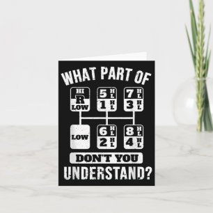 Funny Trucker Truck Driver Gear Stick Shift Card