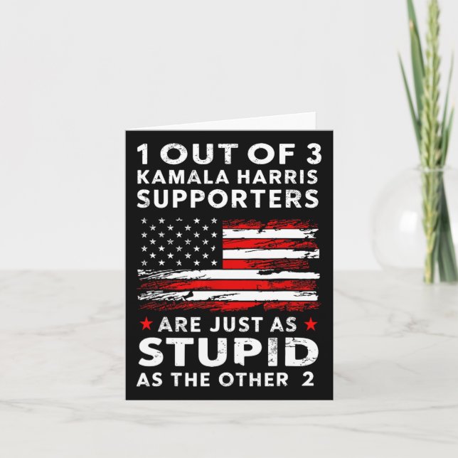 Funny Trump 1 Out Of 3 Kamala Harris Supporters Fe Card (Front)