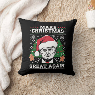 Funny Trump 2024 Make Christmas Great Again  Cushion