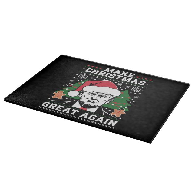 Funny Trump 2024 Make Christmas Great Again  Cutting Board (Corner)