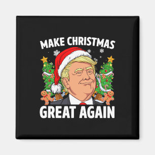 Funny Trump 2024 Make Christmas Great Again Men Wo Magnet
