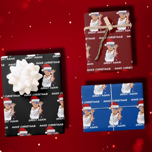 Funny Trump 2024 Make Christmas Great Again Wrapping Paper Sheet (Creator Uploaded)