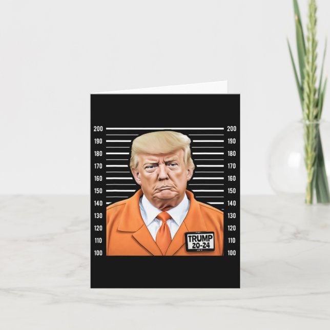 Funny Trump 2024 Prisoner Mugshot  Card (Front)