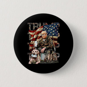 Funny Trump 45 47 Hunting Beer Ducks Us Flag Camo 6 Cm Round Badge