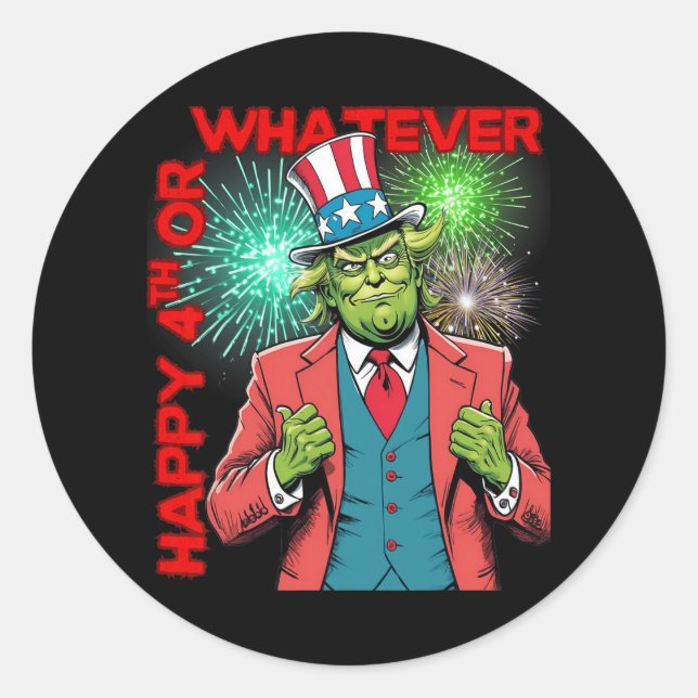 Funny Trump 4th Of July  Classic Round Sticker (Front)