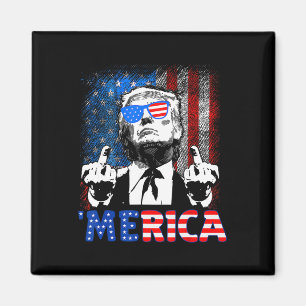 Funny Trump 4th Of July Merica American Flag Sungl Magnet