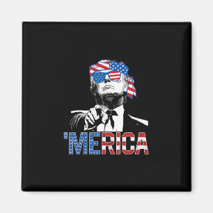 Funny Trump 4th Of July Merica American Flag Sungl Magnet