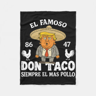 Funny Trump Always Chickens Out Meme Let's Go Taco Fleece Blanket