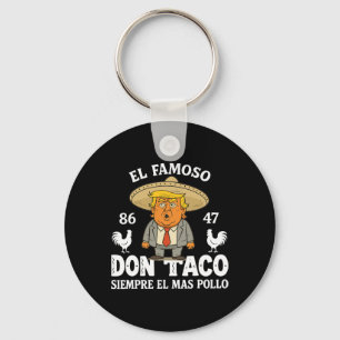 Funny Trump Always Chickens Out Meme Let's Go Taco Key Ring
