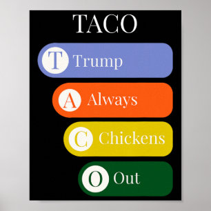 Funny Trump Always Chickens Out Taco Trade Poster