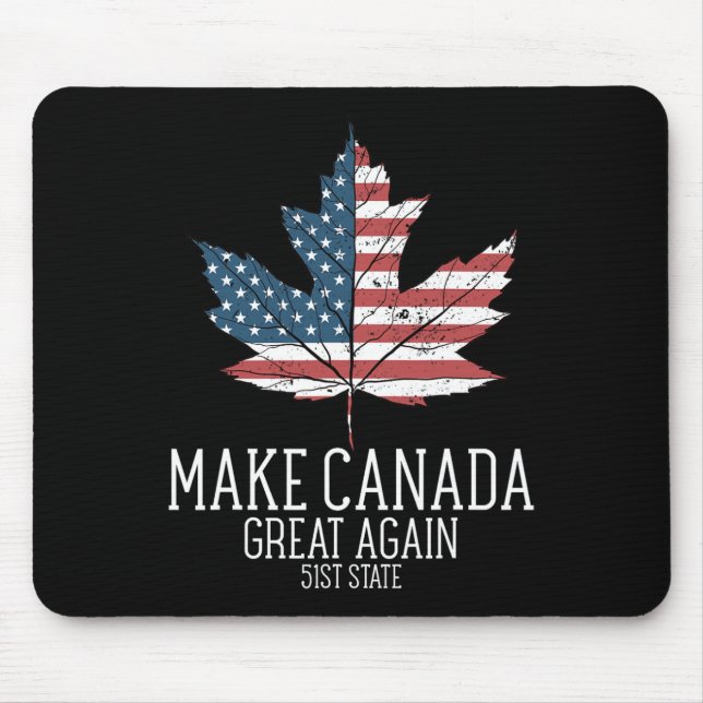 Funny Trump American Flag Make Canada Great Again  Mouse Pad (Front)